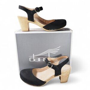 Dansko Taytum Mulled Nubuck Heeled Closed Toe Sandals Black Women's 10.5-11/41
